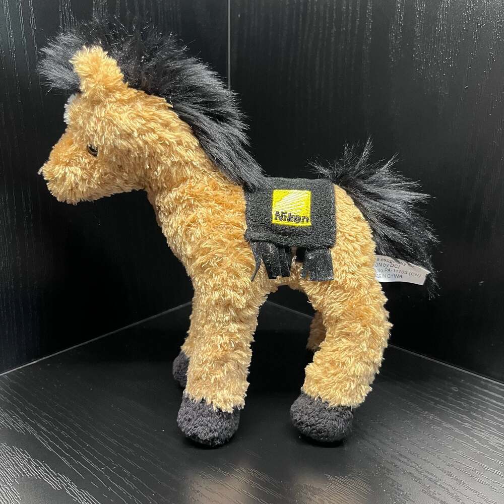 Nikon Horse Plush Stuffed Animal Promo Advertising Collectible Brown 8”